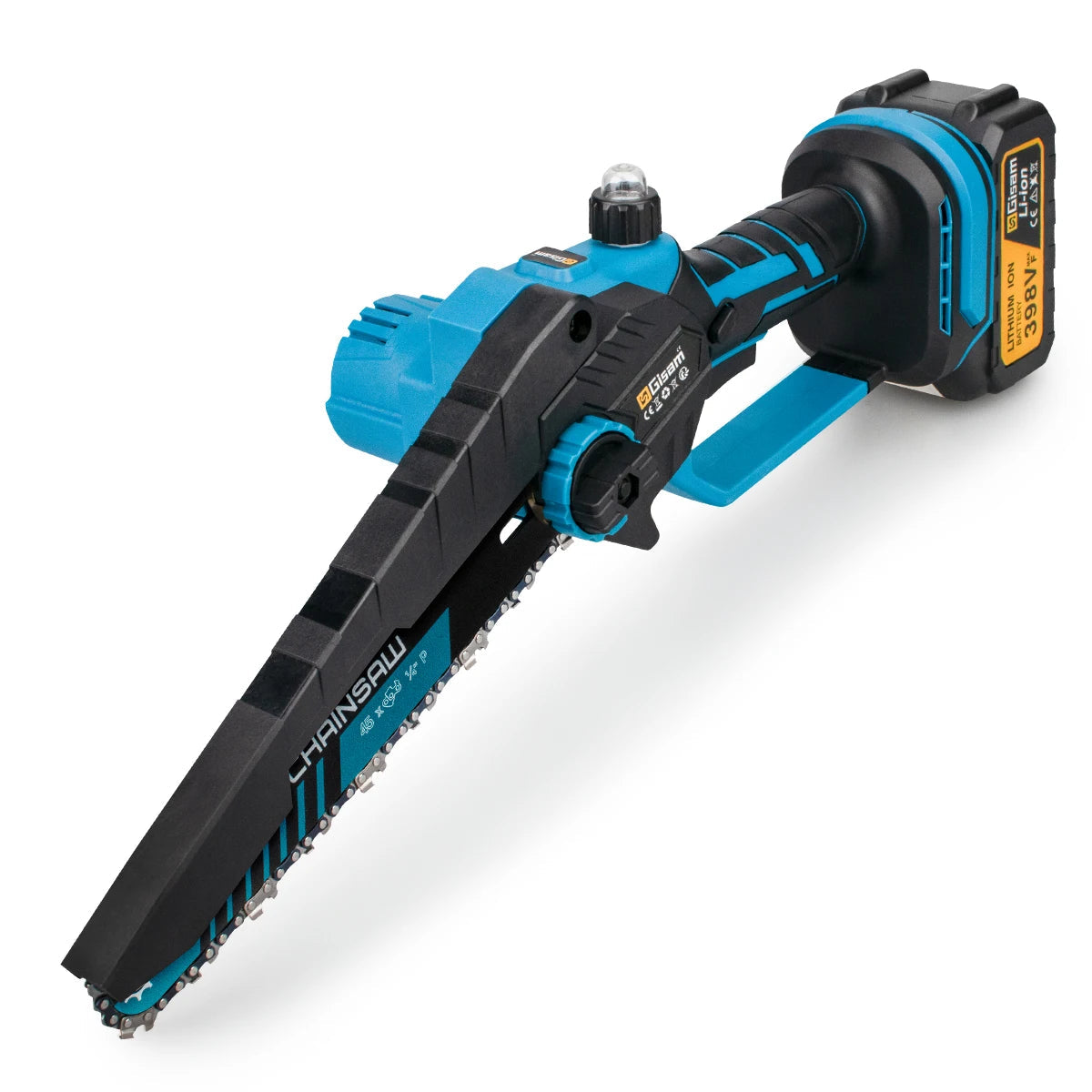 Gisam 8 Inch Brushless Electric Chainsaw Cordless Electric Saw Woodworking Garden Pruning Saw Tool For Makita 18V Battery Pins