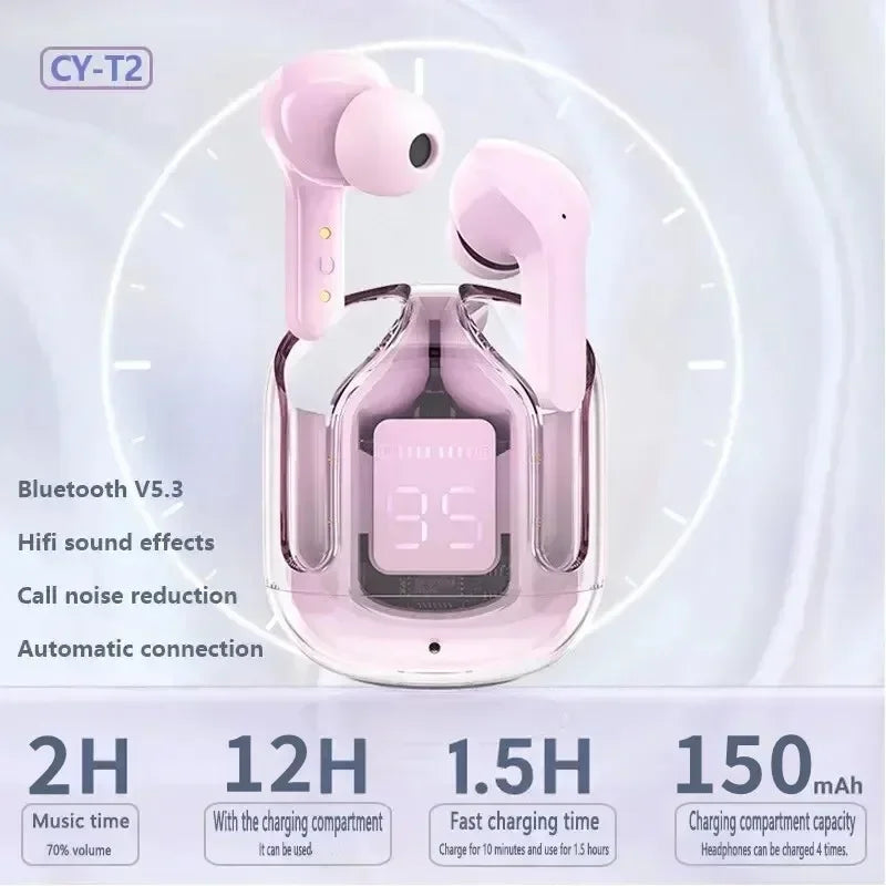 Original T2 Wireless Bluetooth Earphone with HiFi Sound and LED Display