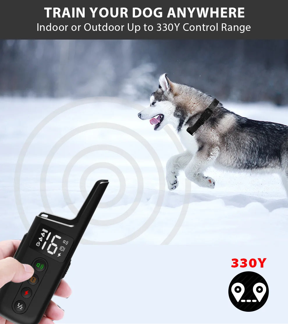 Waterproof Rechargeable Dog Training Collar with 500m Remote Control