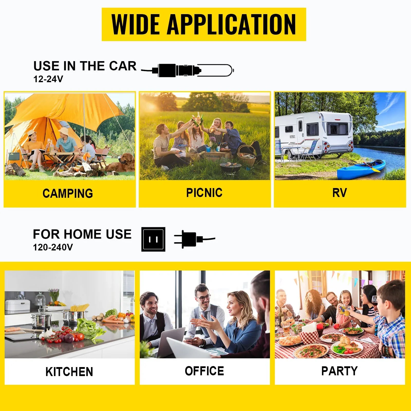 Portable 12V Car Refrigerator Freezer with Fast Cooling -20℃ to 50℉