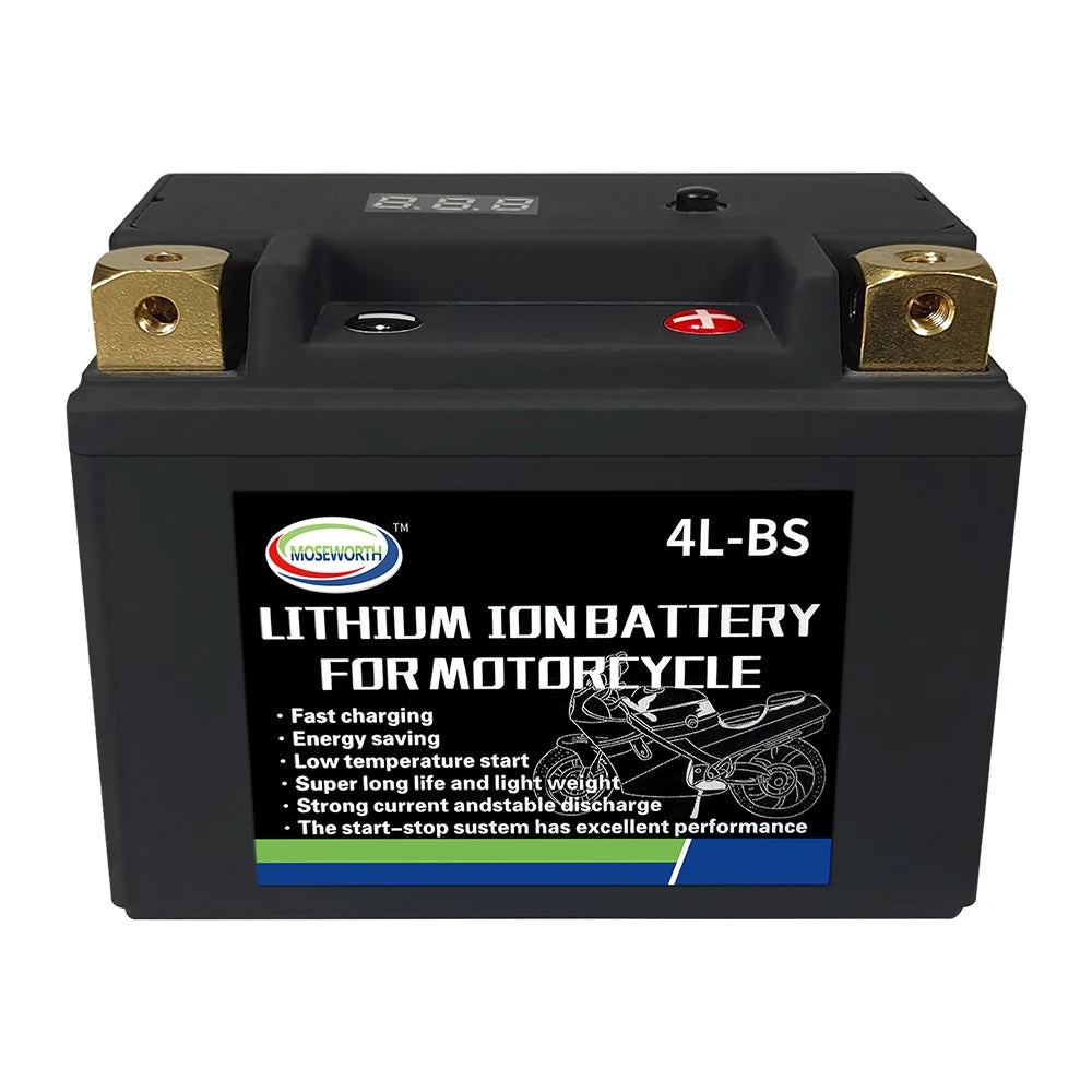 Motorcycle Battery 12V LiFePO4 Lithium Ion 4L-BS 160CCA Size-113x70x89mm Built-in BMS Board Lithium Phosphate Ion Battery