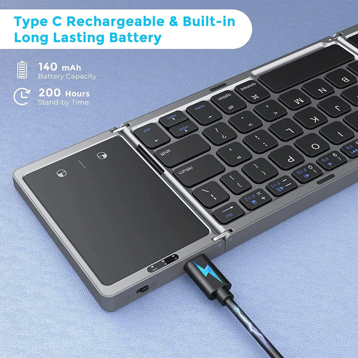 Tastatură Bluetooth pliabilă cu opțiuni de layout