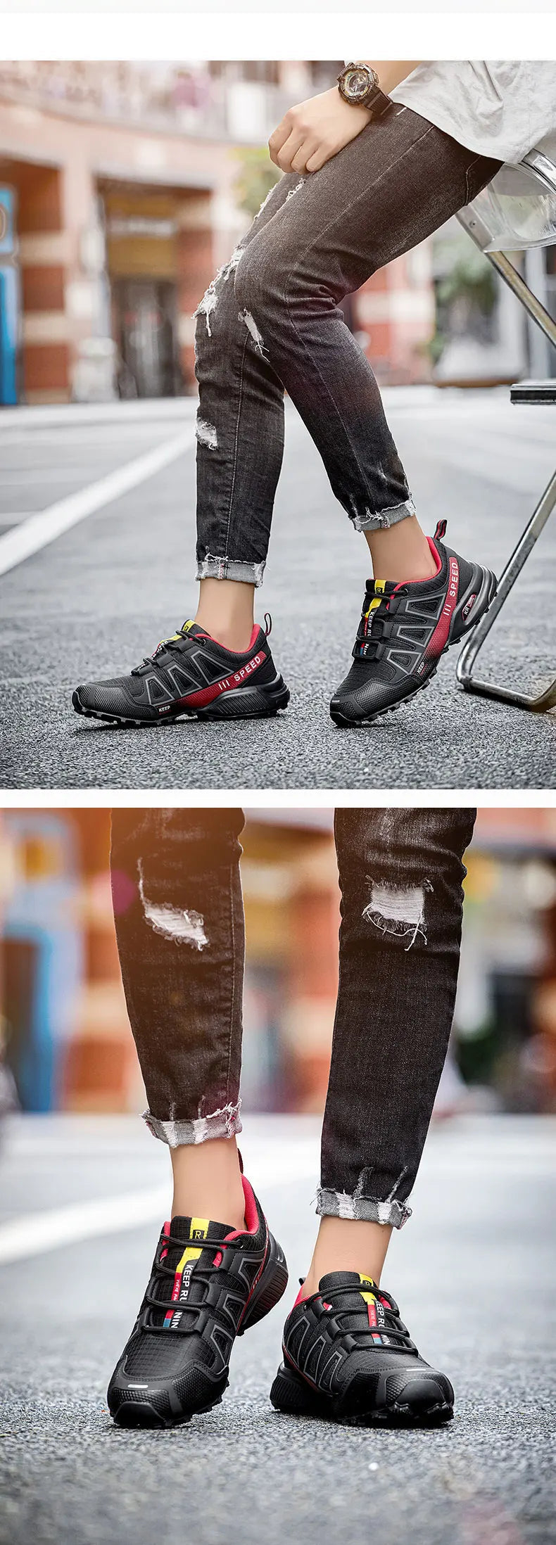 Men‘s Waterproof Hiking Shoes Outdoor Trainers Lace-up Climbing Shoes Women Trekking Sneakers Anti-slip Hunting Tactical Sneaker