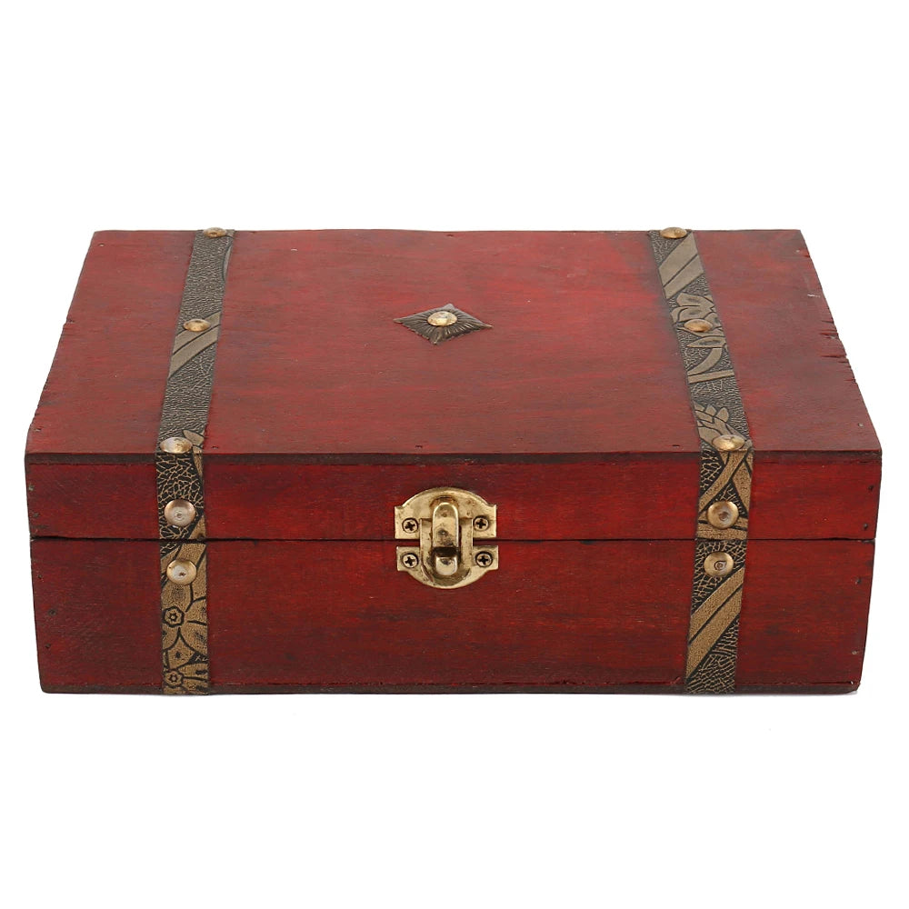 Wooden Storage Box with Hinged Lid