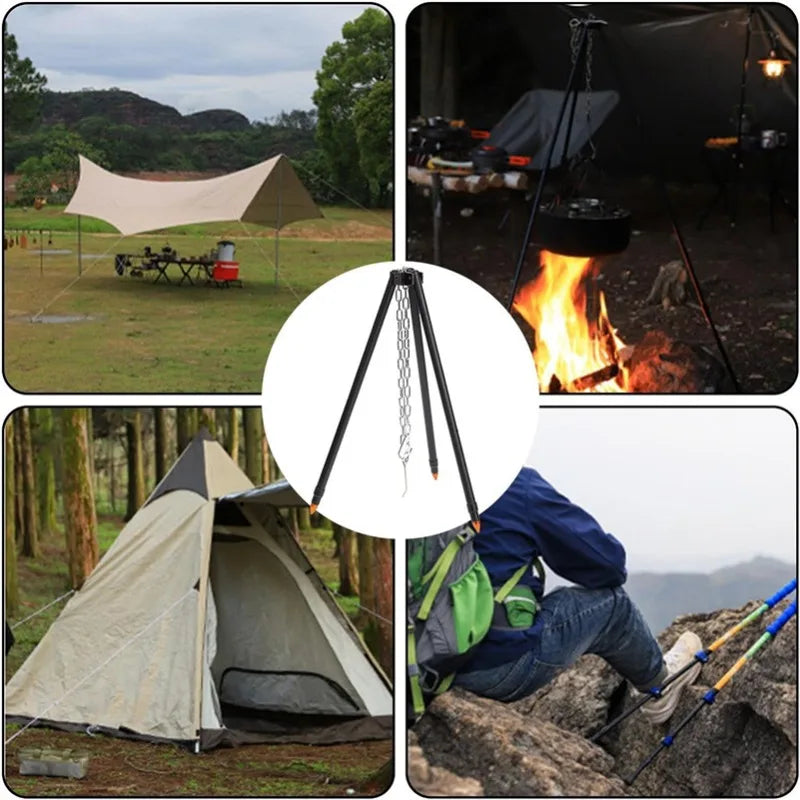 Camping Cooking Tripod with Hanging Chain