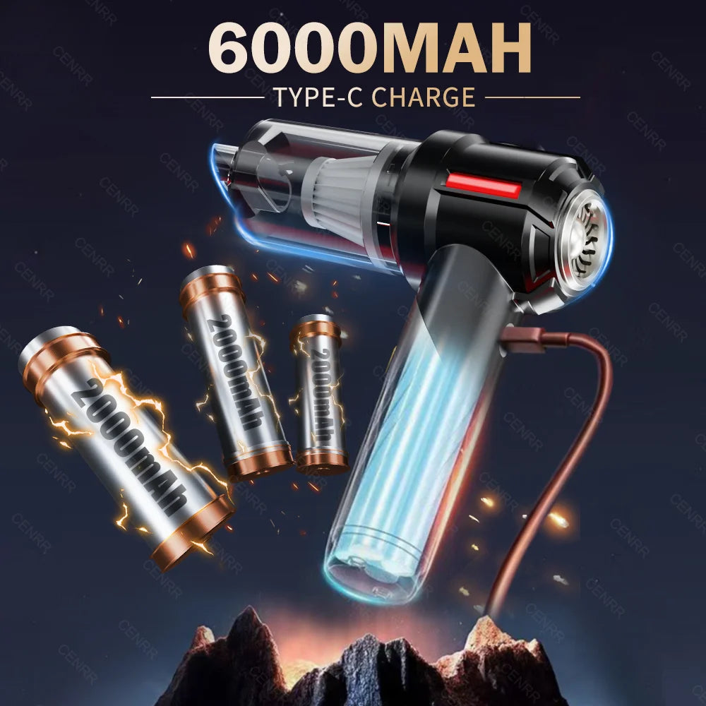 Cordless Car Vacuum Cleaner with Blower, USB-C Rechargeable Handheld