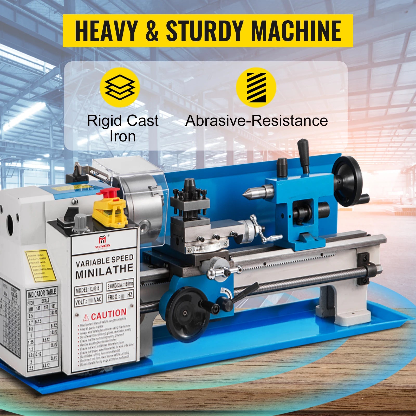 7x14 Inch Mini Metal Lathe 550W Variable Speed 50–2500 RPM