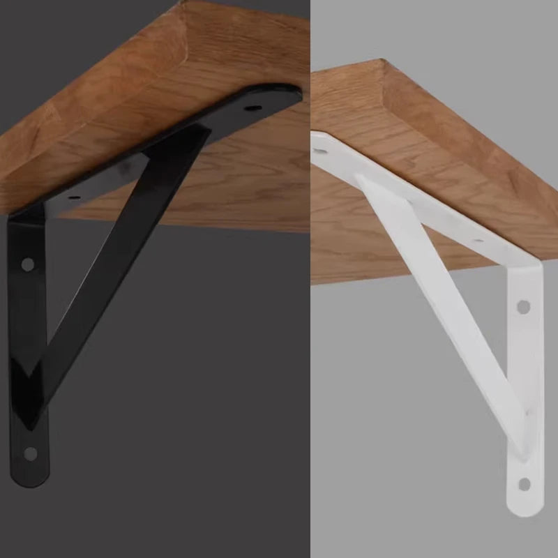 Triangular Shelf Brackets, Black or White, Pair