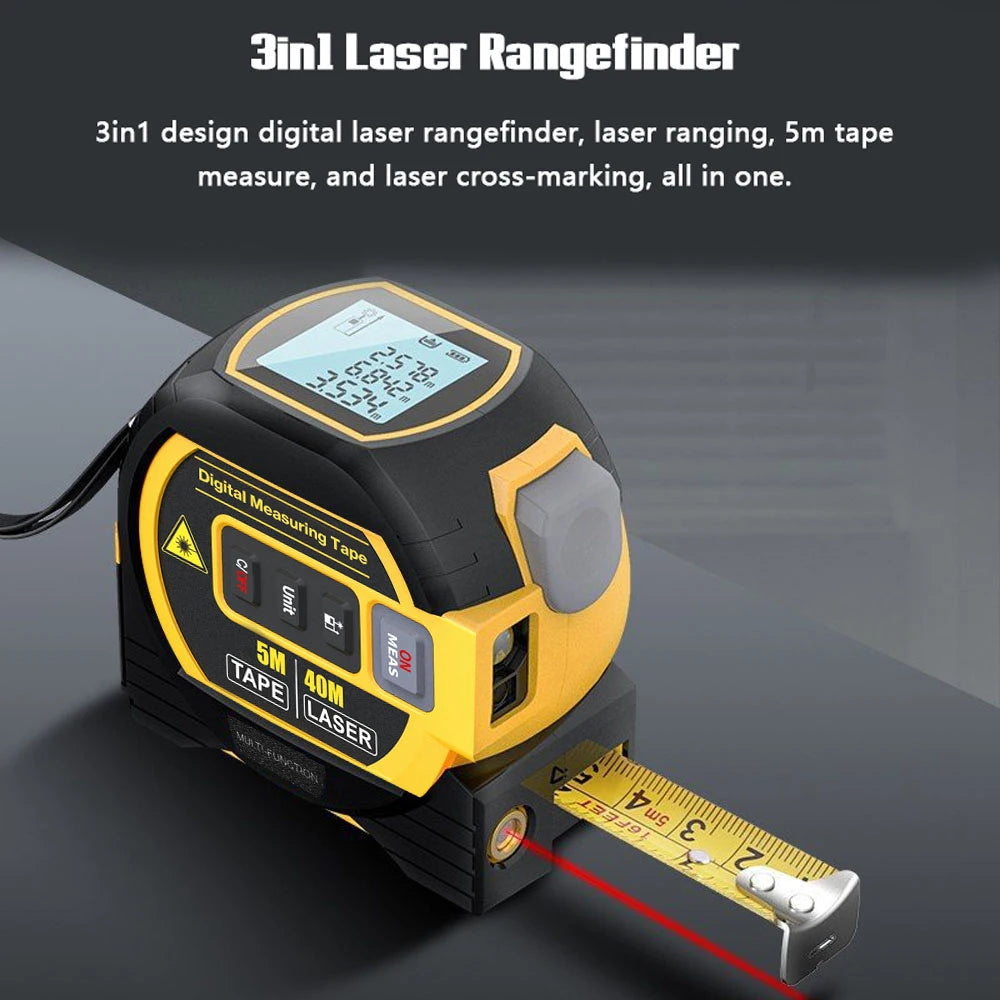 3In1 Laser Rangefinder Laser 40M / 60M Distance Meter Measuring Laser Tape Measure Digital Laser Rangefinder Scale Distance Area