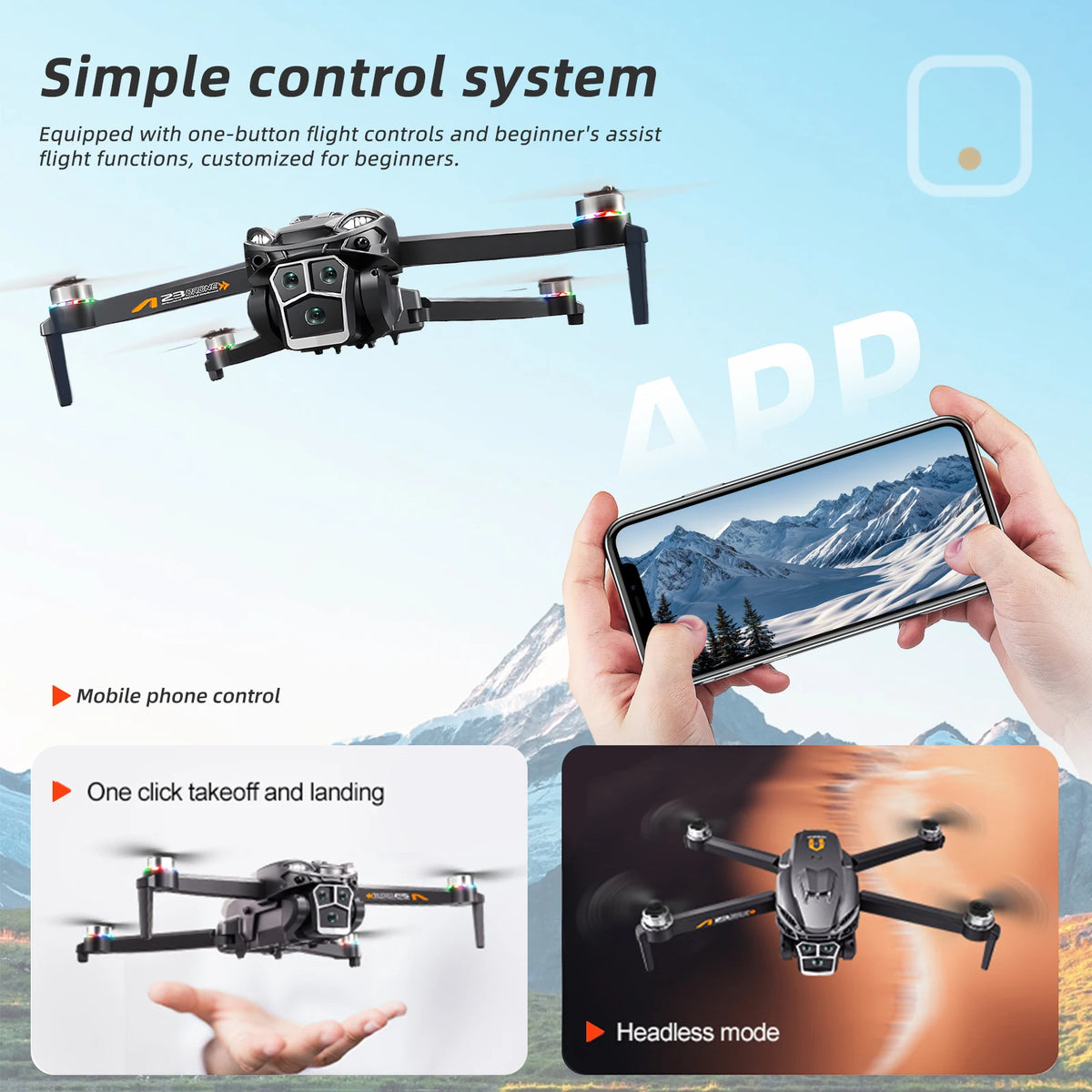 Podofo Drone 4k Professional Dual Camera Mini Helicopter Quadcopter Toy Obstacle Avoidance Foldable RC Drone Headless Mode Mini Drones