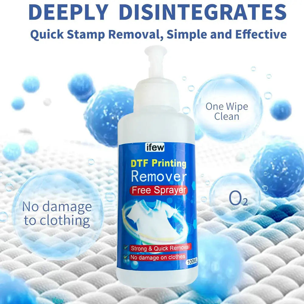 Dtf Remove Liquid Textile Vinyl Dtf Remover Ink Clothing for Garments Cloth Tshirt DIY Cricut Ink Cleaner Solution Accessories