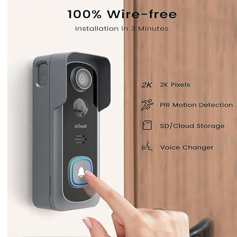ieGeek 2K Wireless Video Doorbell Camera with Chime