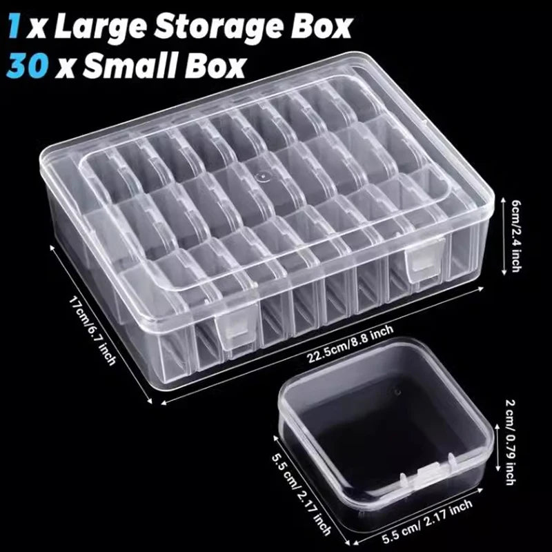 Clear Mini Storage Boxes, 14 to 42 Piece Sets