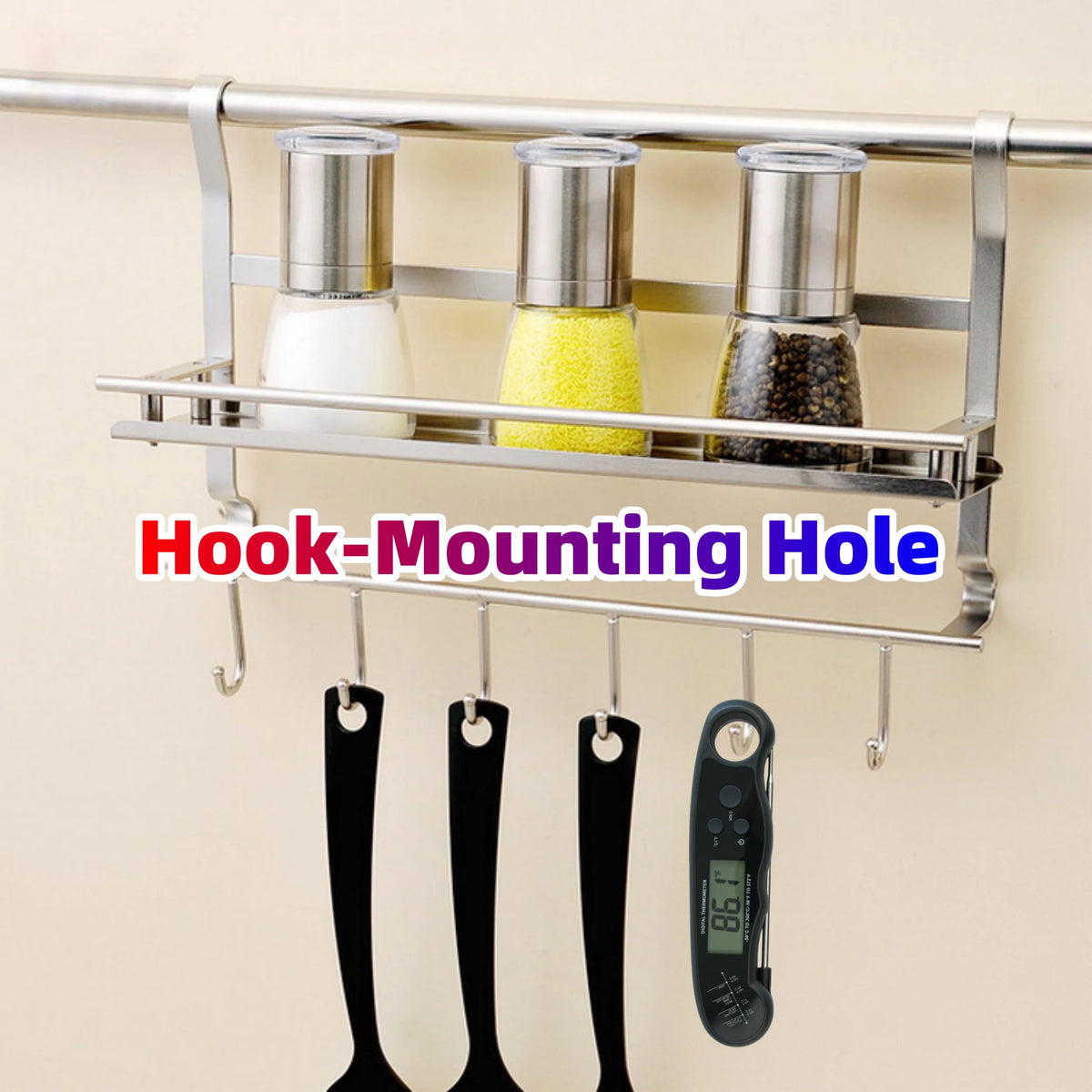 Folding Cooking Thermometer with Backlight and Hold