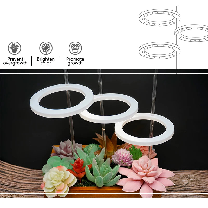 USB Ring Grow Light, Adjustable Height and Head Options