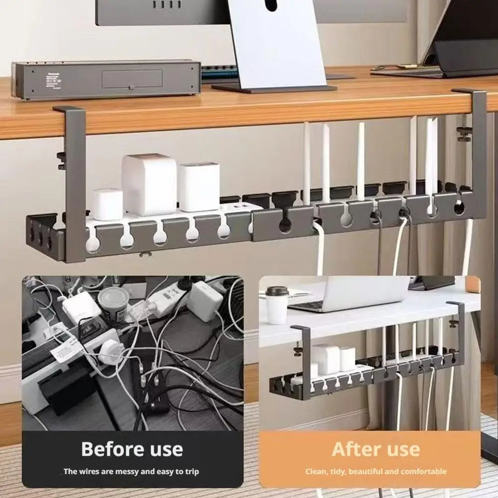 Clamp-On Under-Desk Cable Tray, Fixed or Extendable