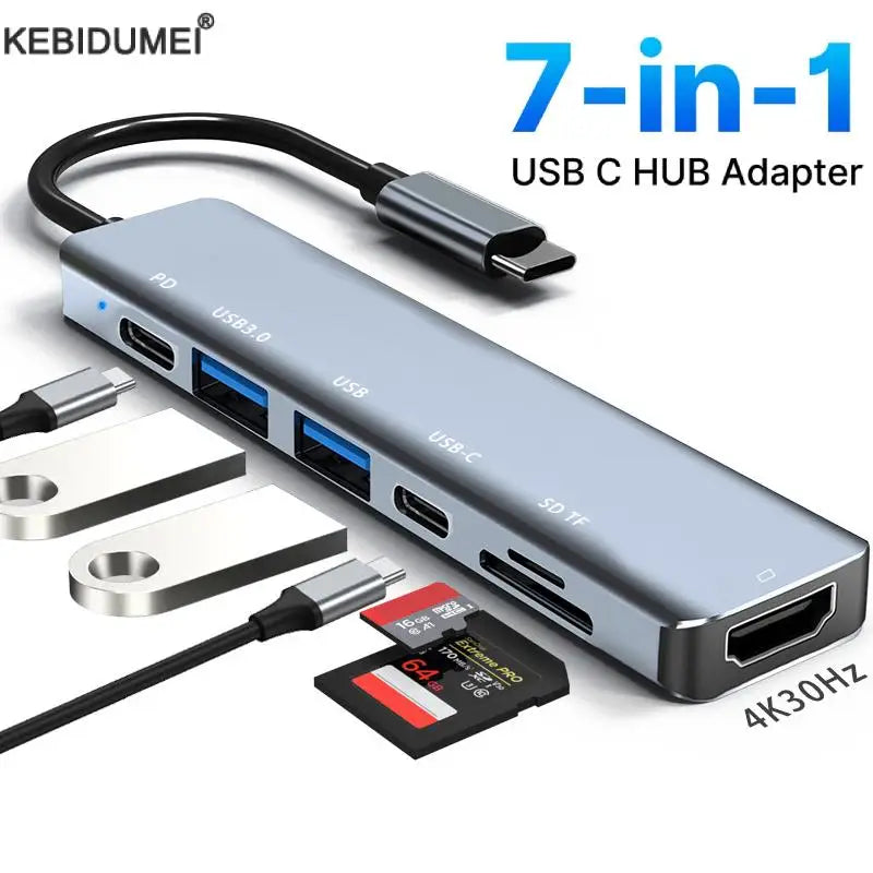 Sieben-in-eins-USB-Hub - Schnittstellenoptionen