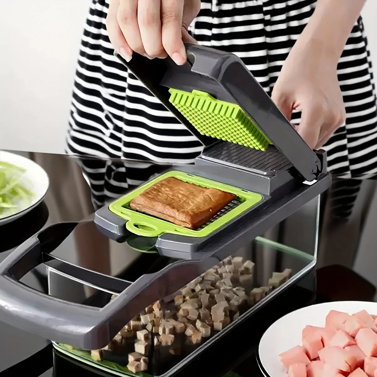 Vegetable Slicer & Dicer Set with Interchangeable Blades