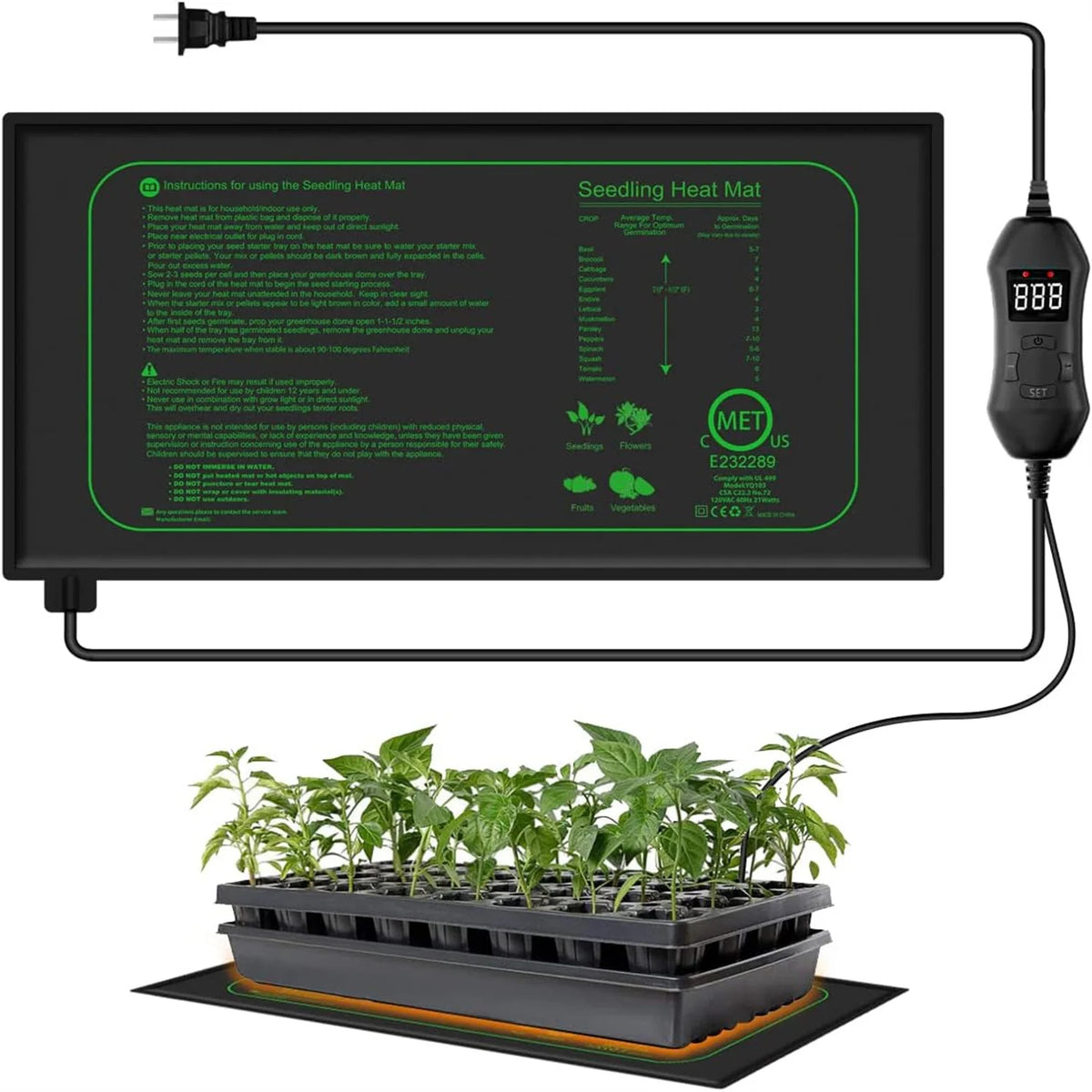 Seedling Heat Mat with Digital Thermostat