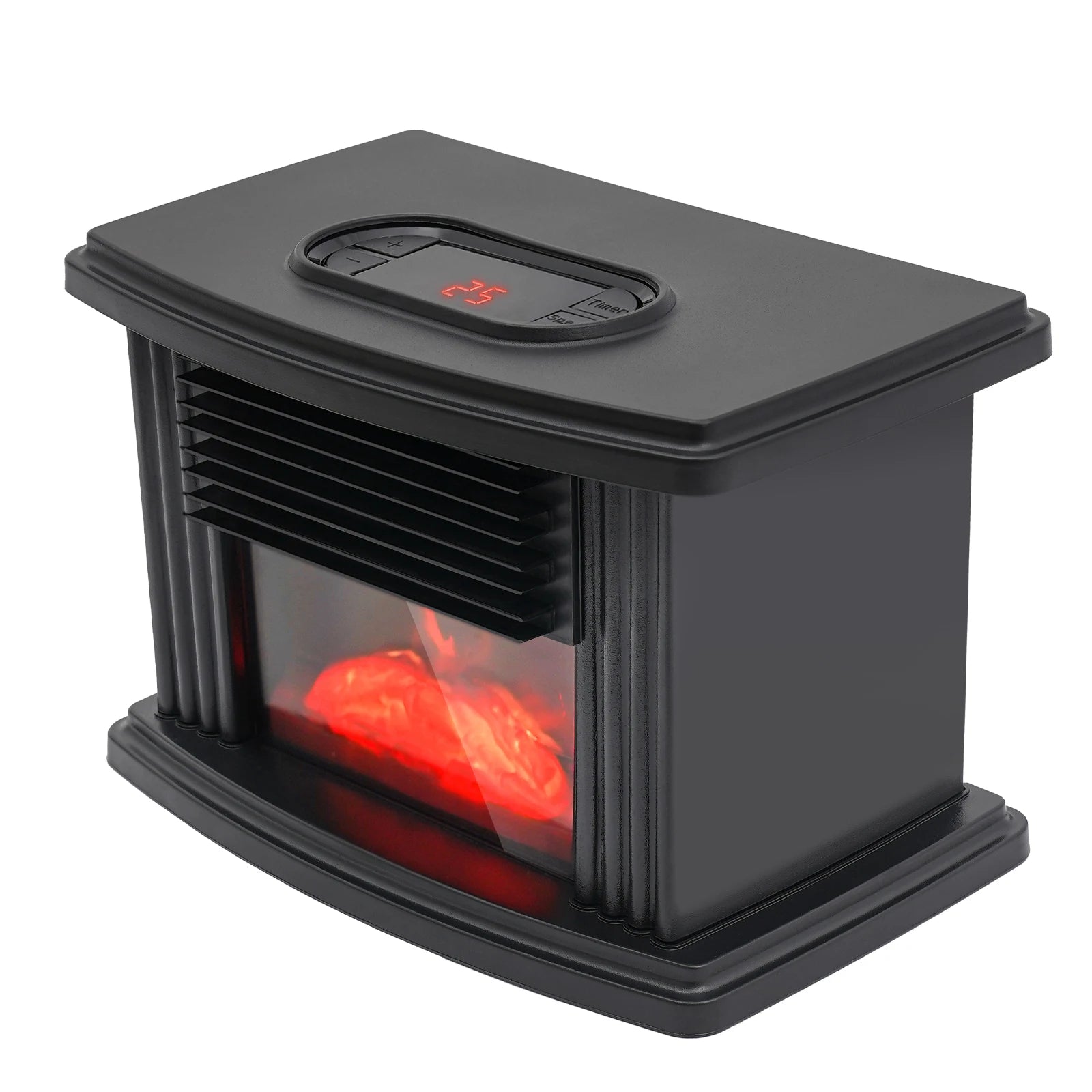 Portable Electric Fireplace Heater 1000W with 3 Speeds & Timer