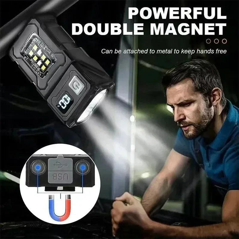 Portable Multifunctional USB Rechargeable LED Flashlight