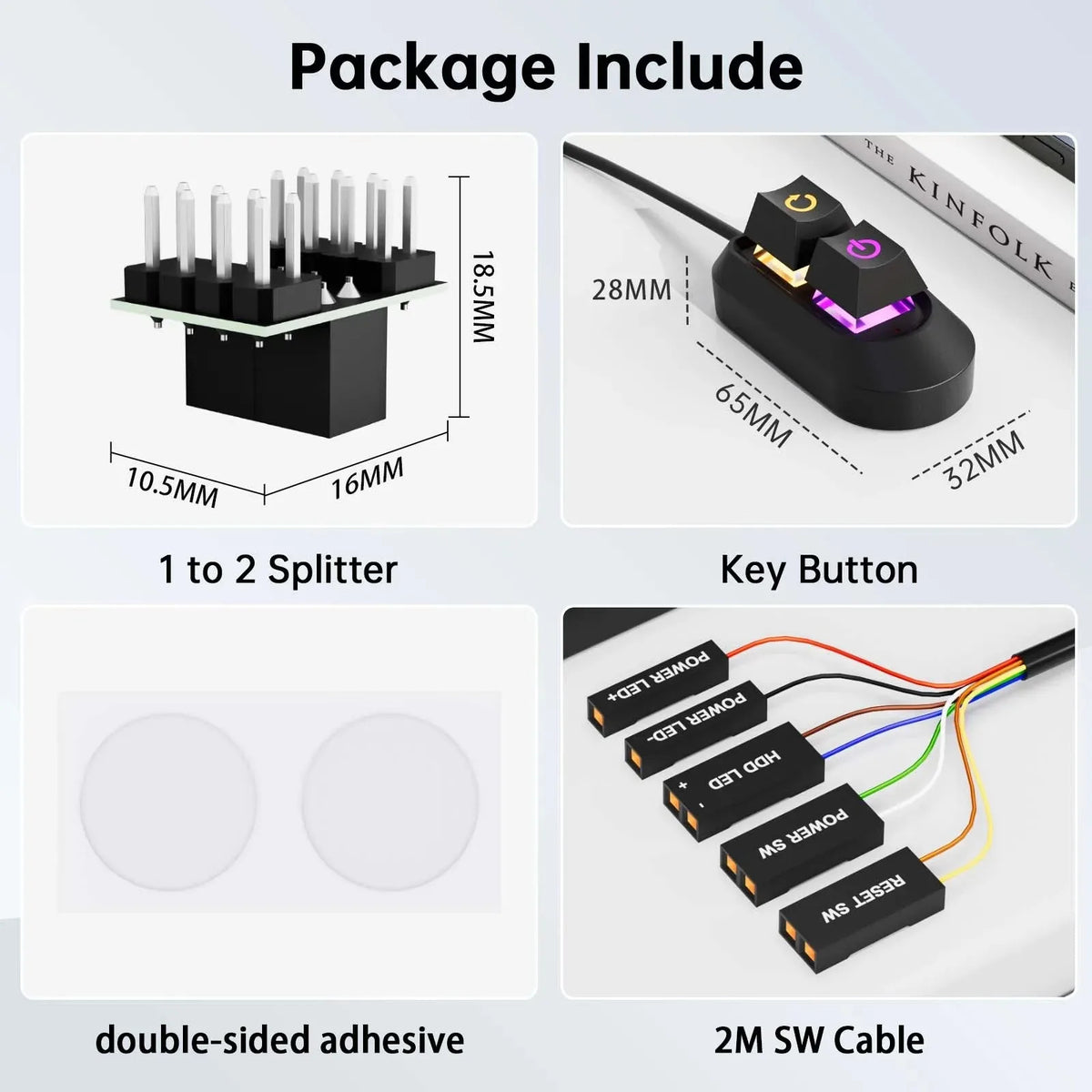 Interrupteur d’alimentation externe pour PC avec câble de 2m