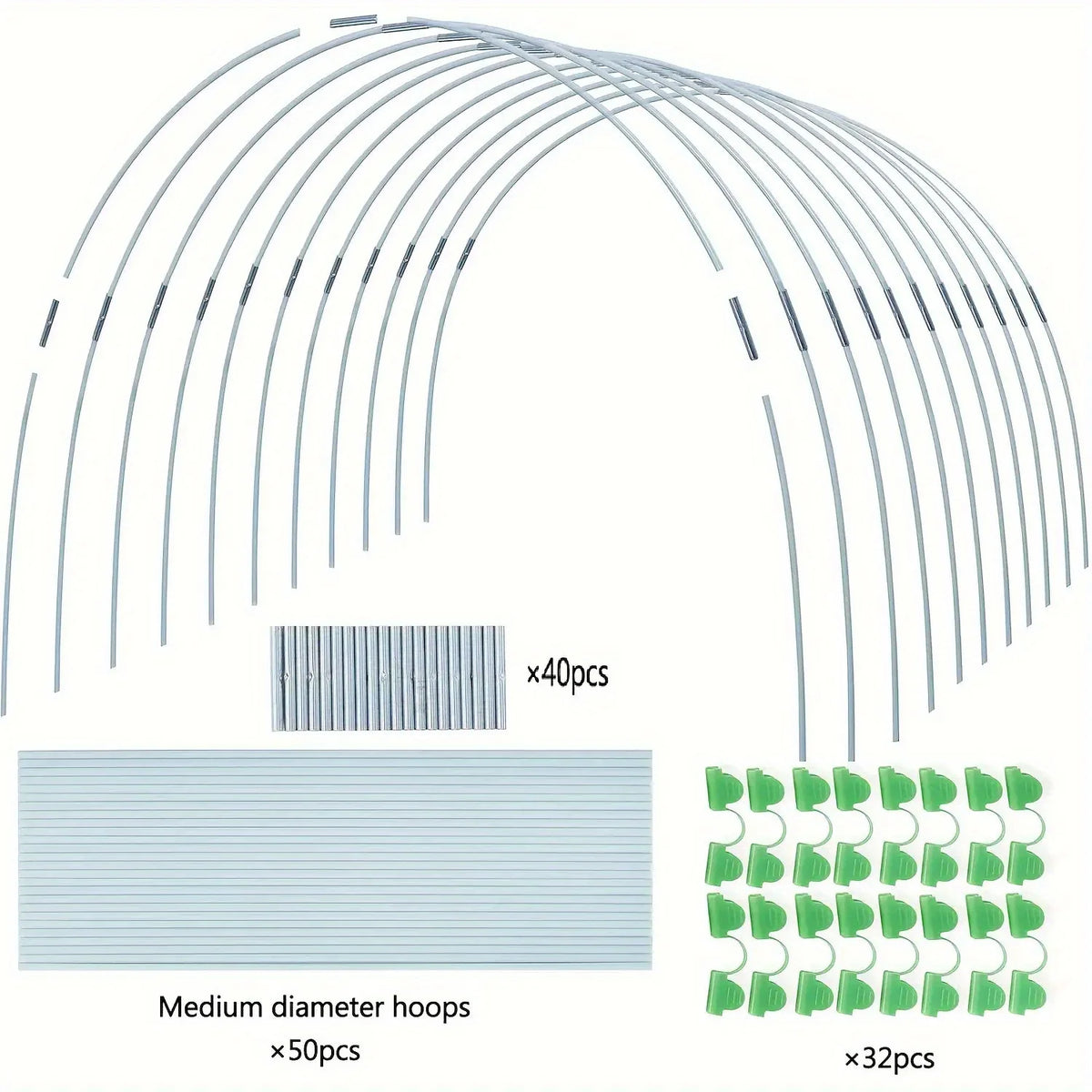 DIY Garden Tunnel Hoop Kit, 122 Pieces