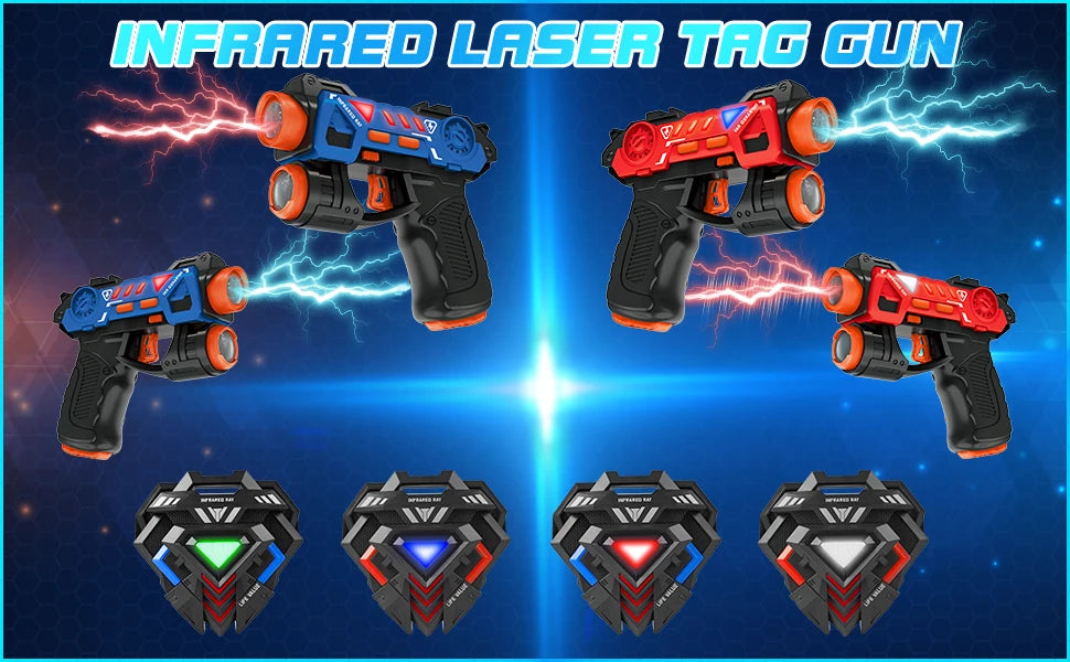 VATOS Mini Laser Tag Guns Set for Kids with Badges