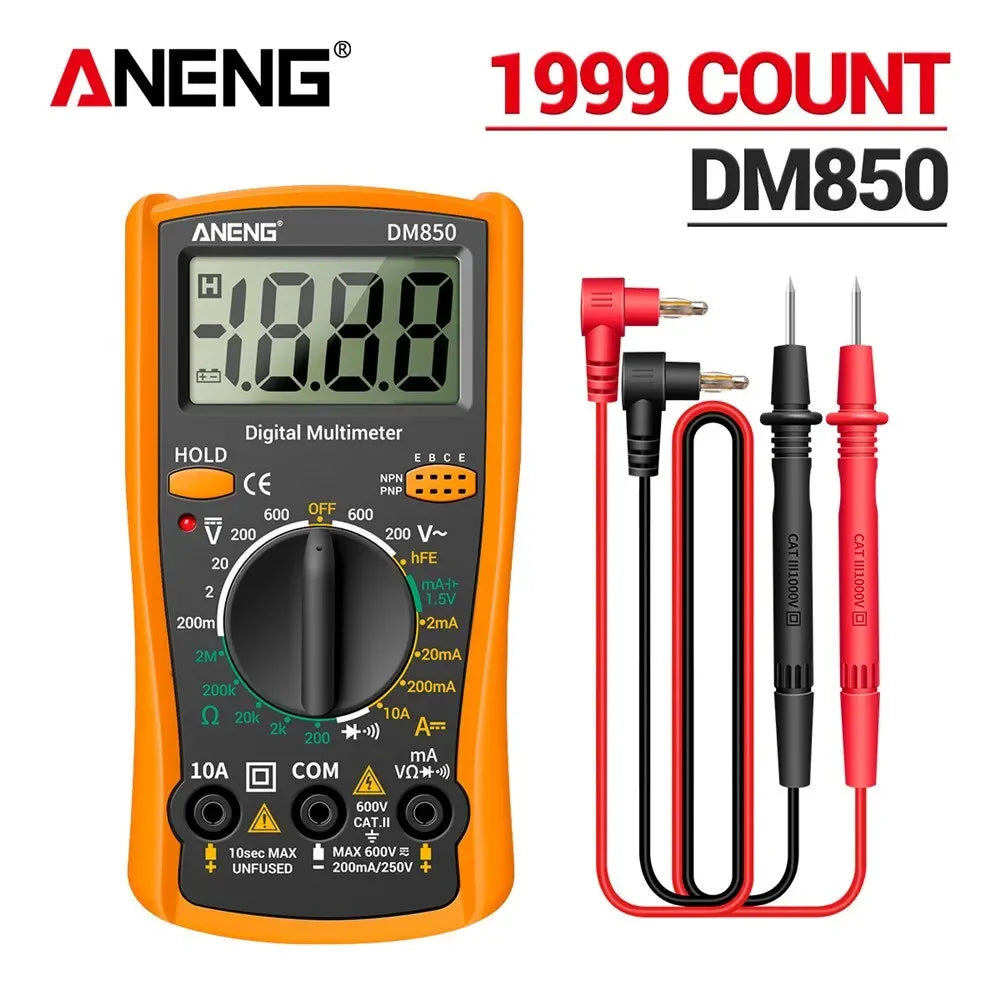 Digital Multimeter Professional 1999 Counts ANENG DM850 AC/DC Votage Current Tester Eletric Automatic Ohm Ammeter Detector Tools