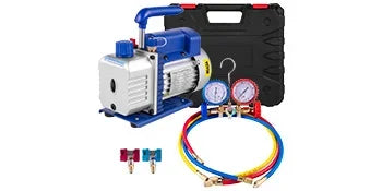 Vacuum Pump with Gauges for AC Refrigerant and HVAC Systems