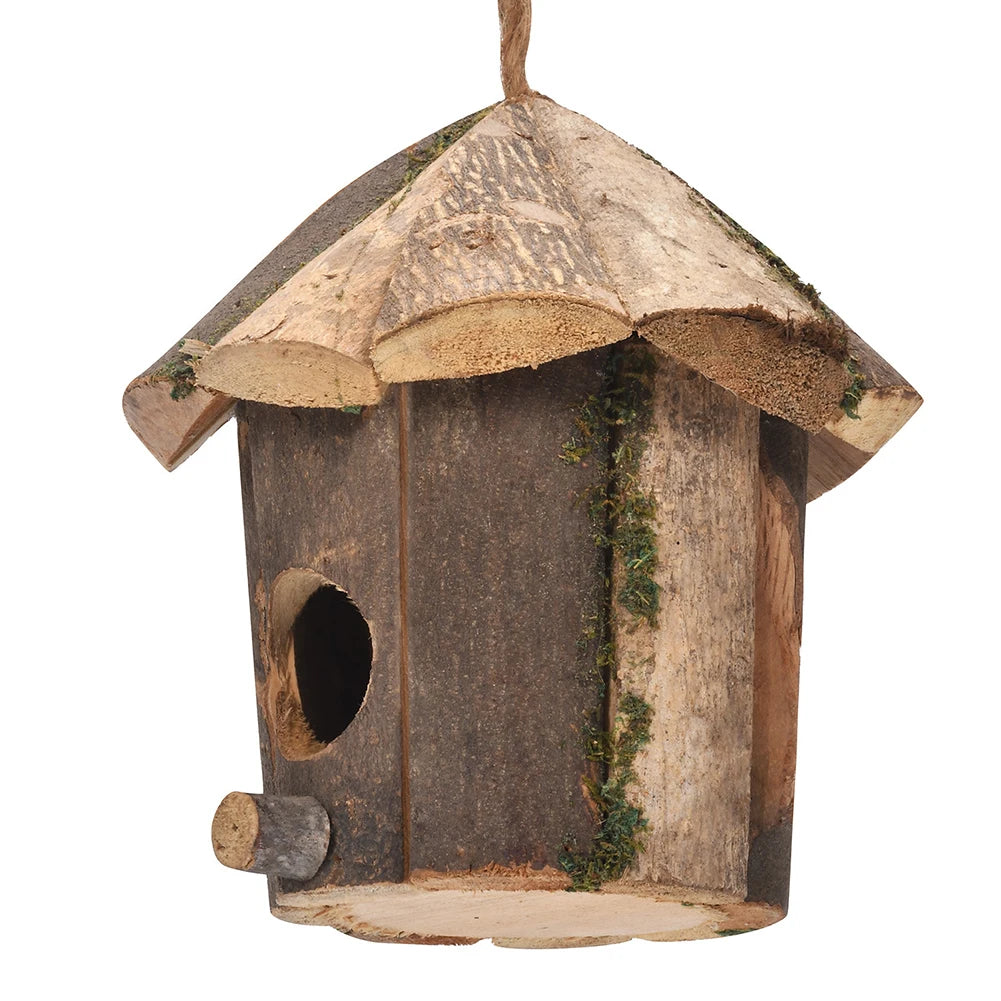 Wooden Hanging Bird House, Approx. 16cm