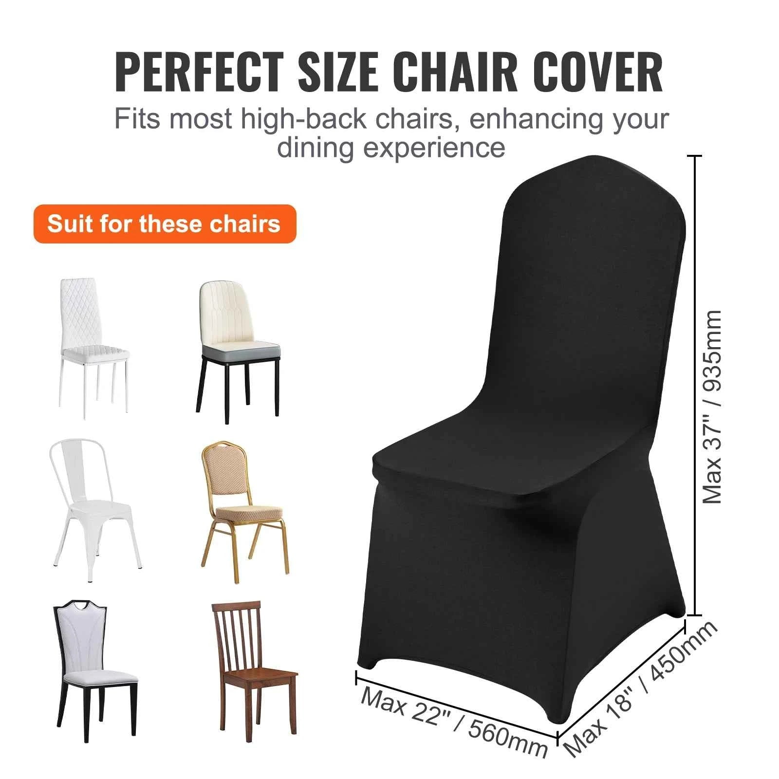SucceBuy 30/50 piezas de funda elástica para silla para boda fiesta, funda de silla universal ajustable, funda removible lavable y protectora
