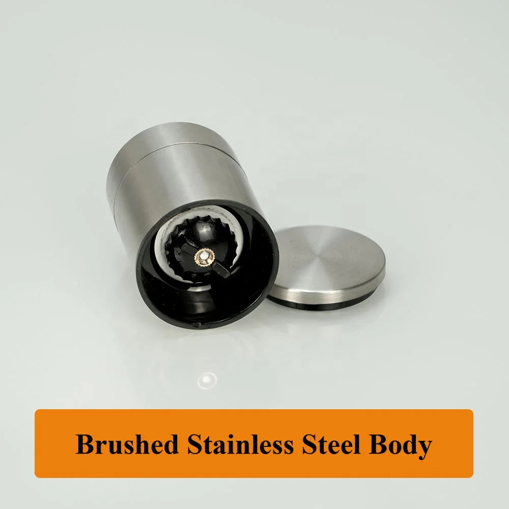 Stainless Steel Salt and Pepper Mill, Adjustable Manual Grinder
