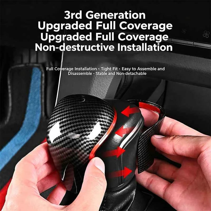 Carbon Fiber Style Gear Shift Knob Cover for Corolla, Camry, Avalon, Levin, Allion, Corolla Cross, Frontlander
