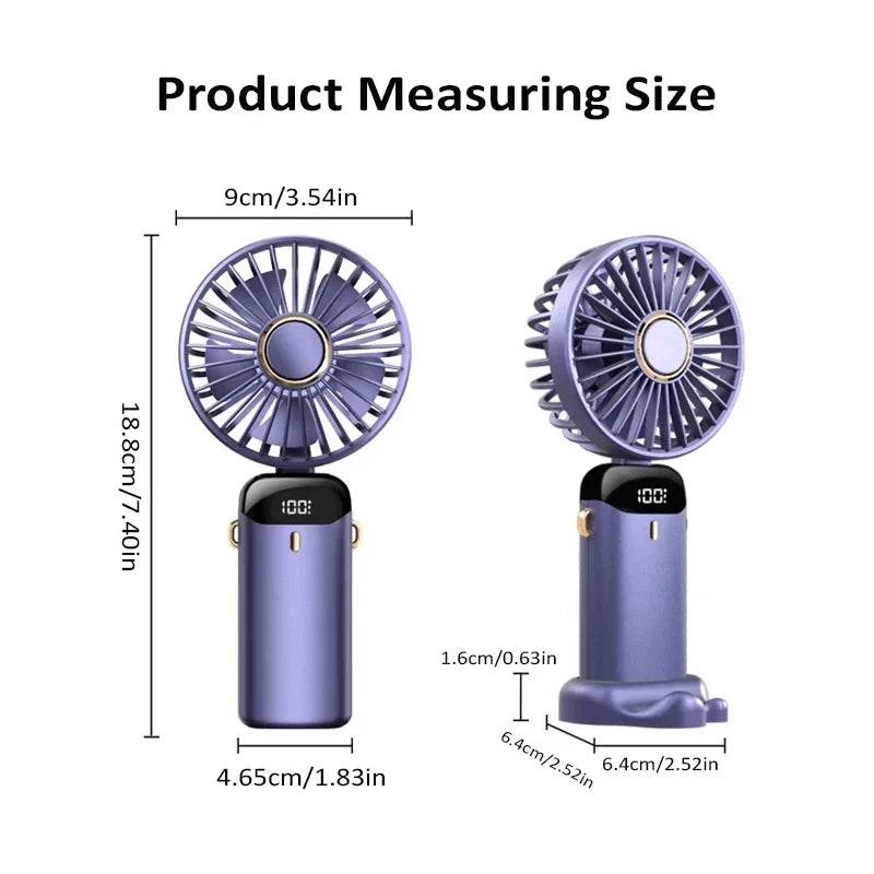 Punjivi mini ventilator s pet brzina i zaslonom