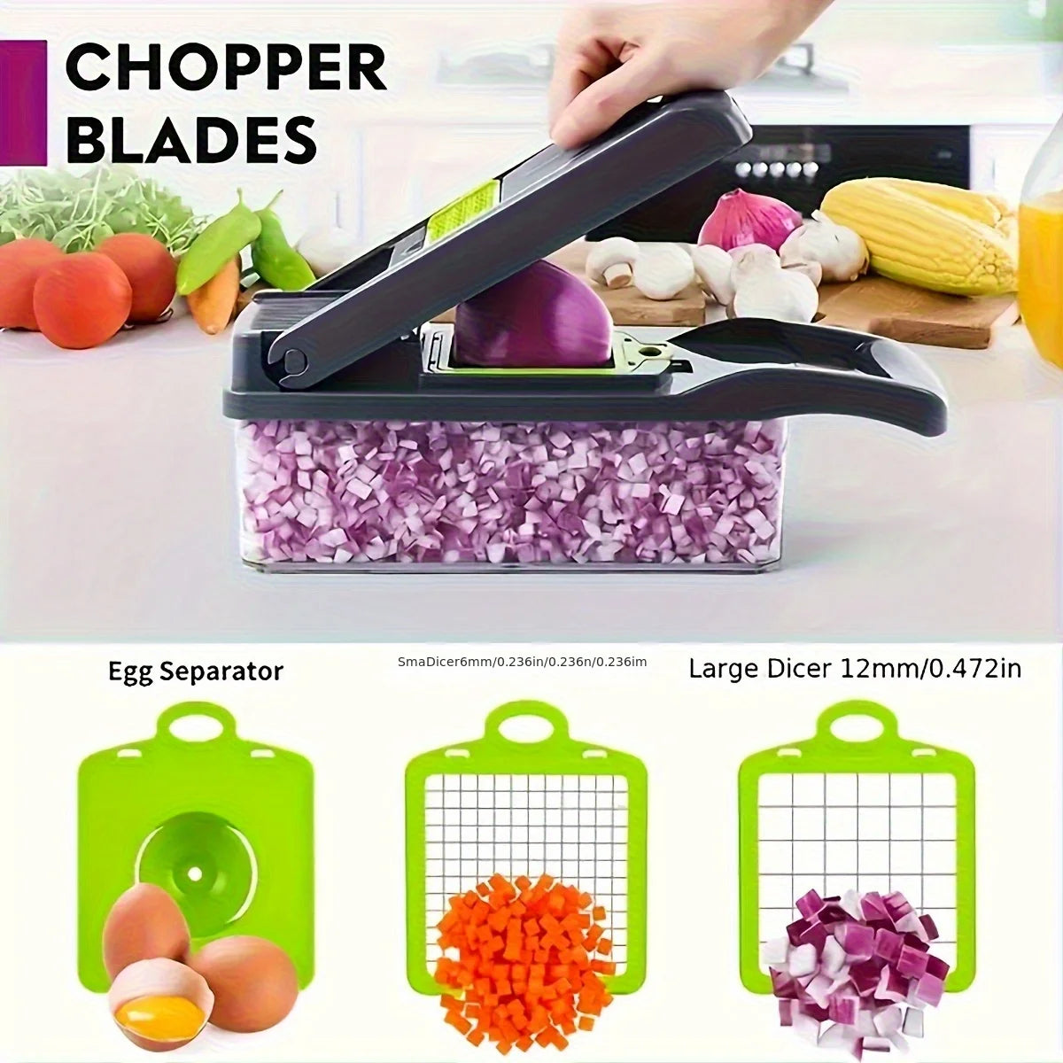 Vegetable Slicer & Dicer Set with Interchangeable Blades