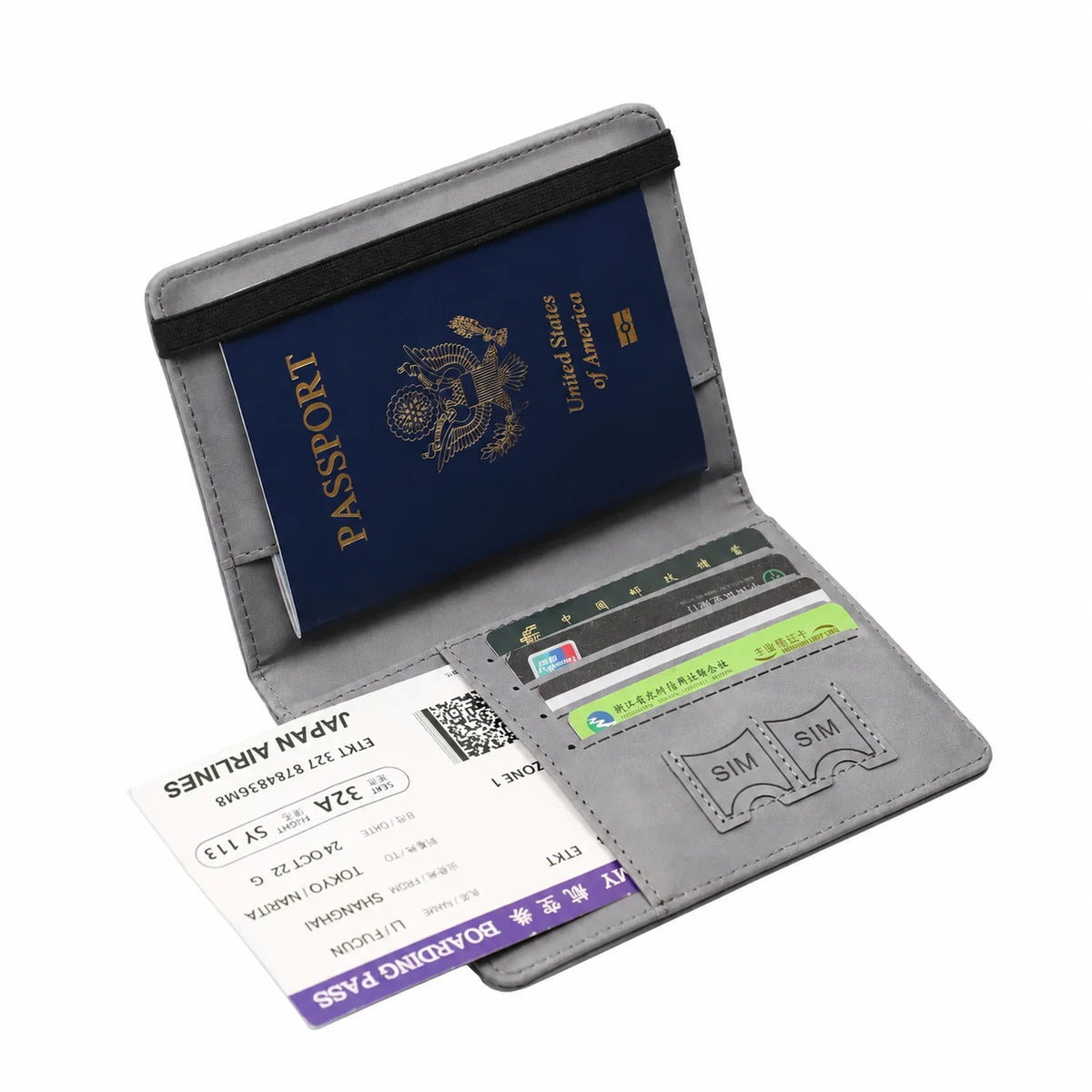 Portefeuille de voyage pour passeport avec fentes pour cartes