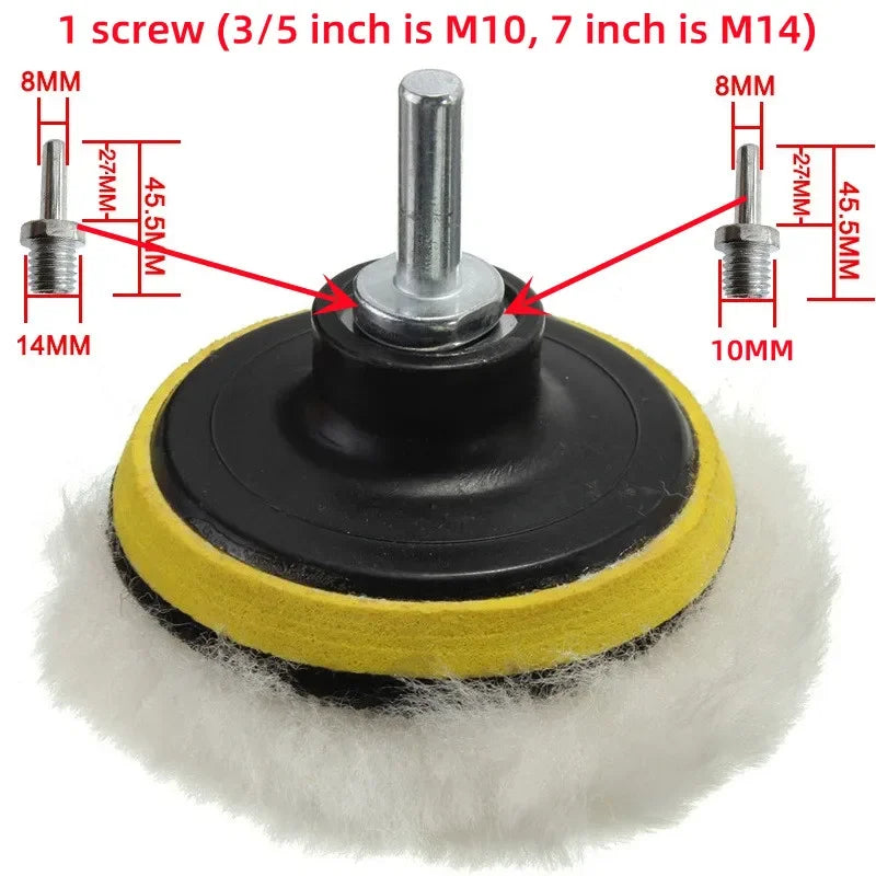 3" 5" 7" 80/125/180mm Polishing Sponge Pad Kit Car Polisher Soft Wave Foam Waffle Pad Car Wash Cleaning Detailing Tool