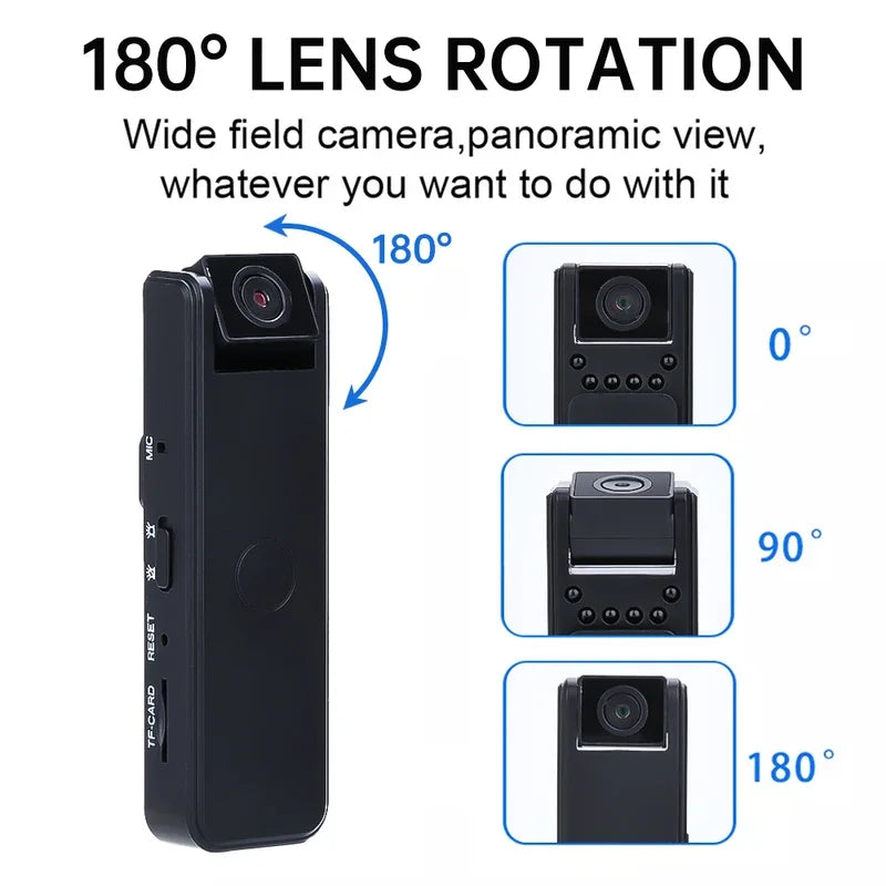 Outdoor Back-Clip Night Vision Recorder 1080p with Rotatable Lens