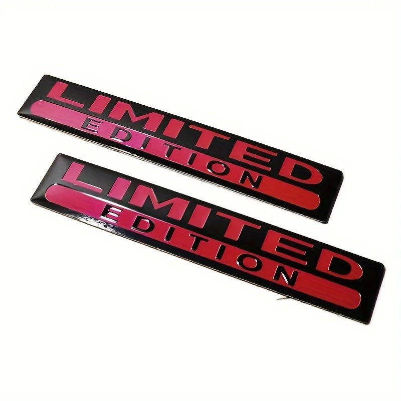 2PCS Limited Edition Emblem 3D Metal Badges Decal Sticker Auto Racing Sport Emblem for Rear Trunk Side Fender Car Motorcycle