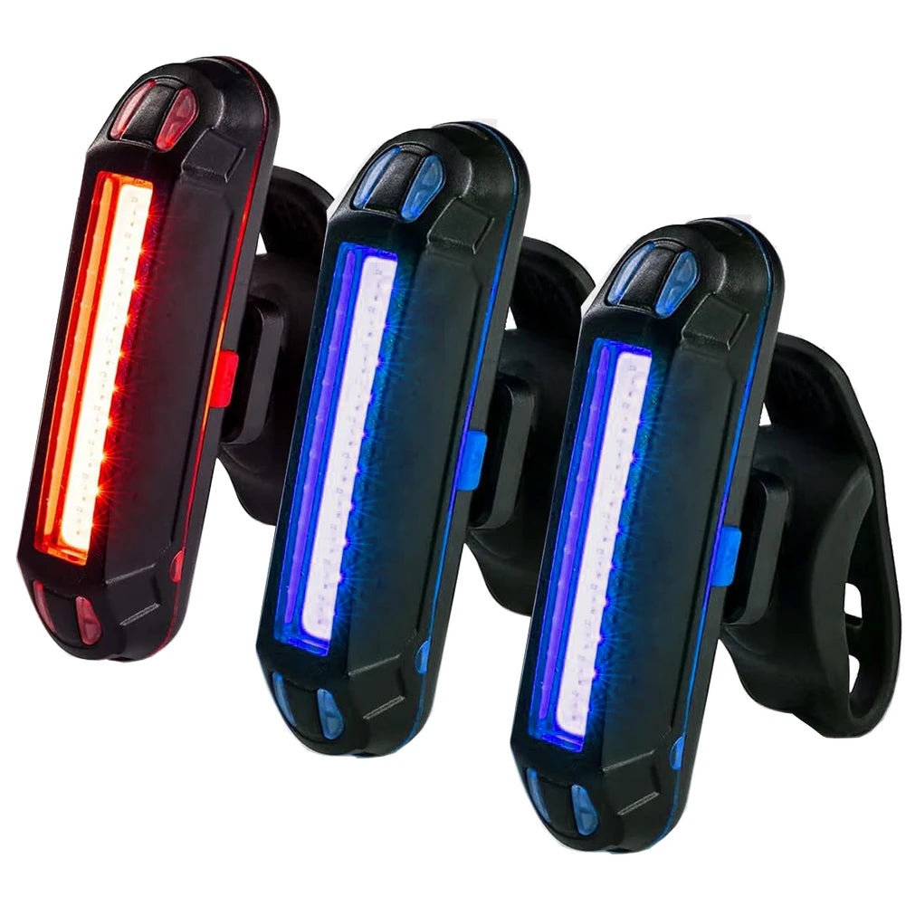 Faro trasero de bicicleta recargable con COB