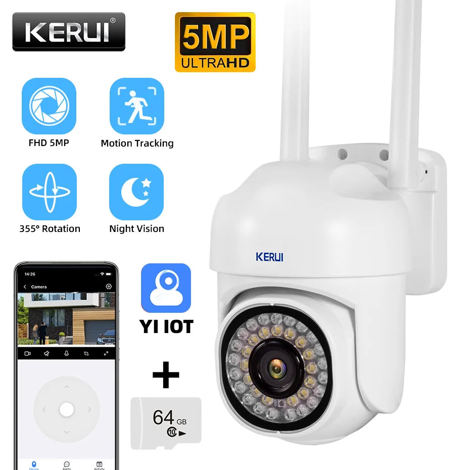 KERUI 5MP WiFi Outdoor Security Camera with Auto Tracking