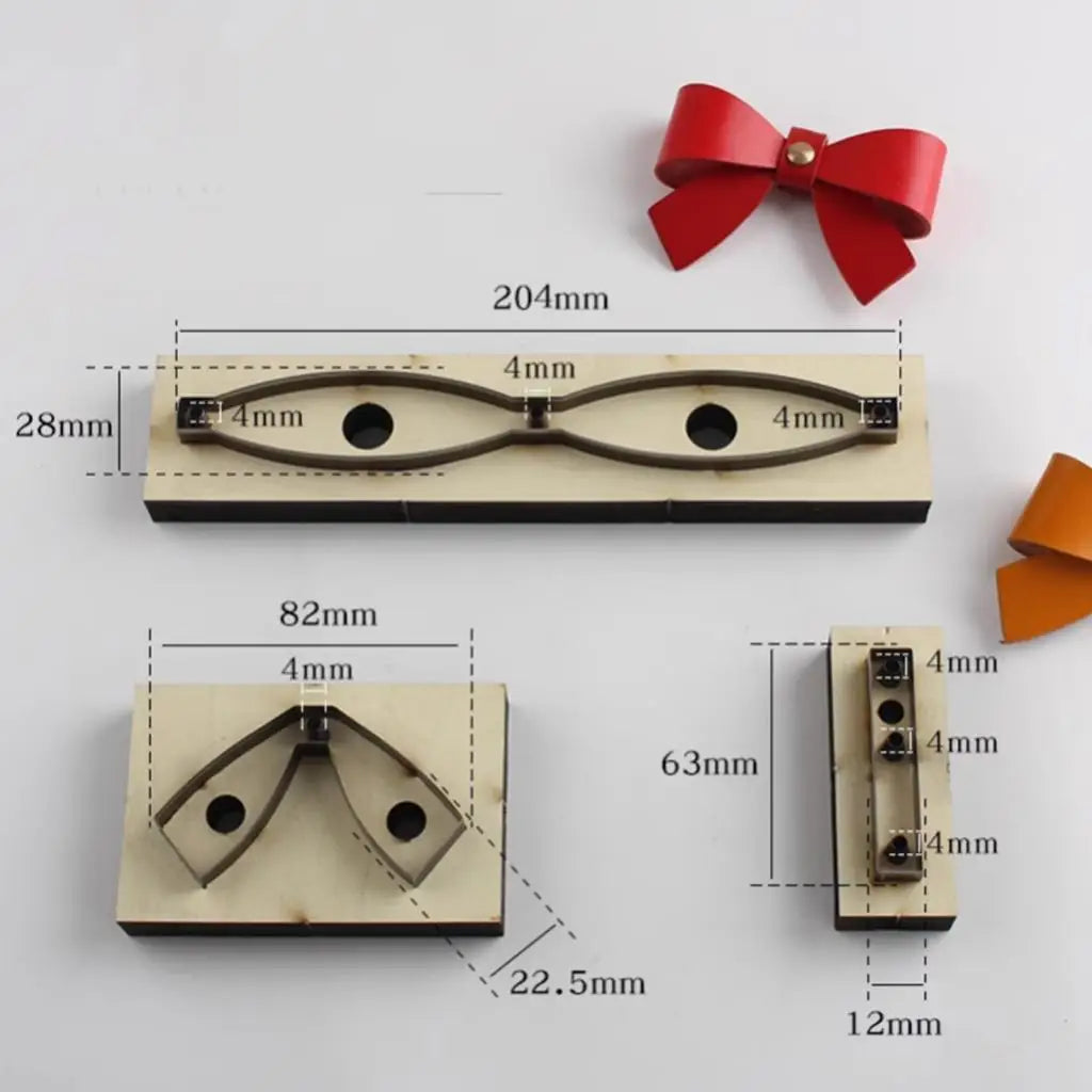 Set metalnih matrica za rezanje u obliku mašne za kožnu izradu i DIY projekte