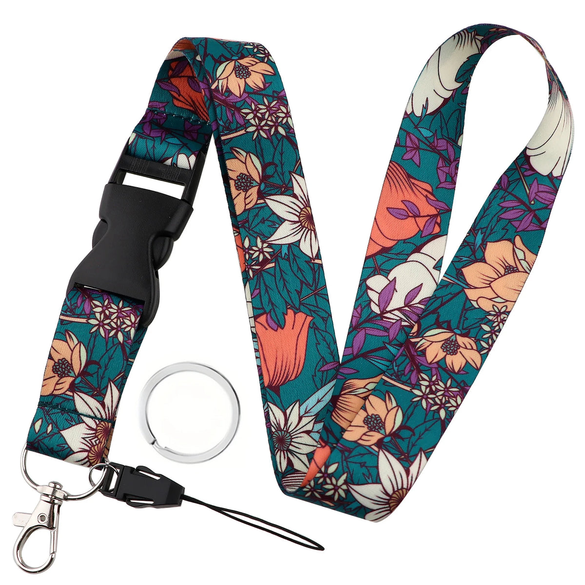 Náväzec na mobilný telefón módny čierny krk popruh kľúčenka náväzec držiteľ karty ID kľúče balónik telefón strap keyring doplnky