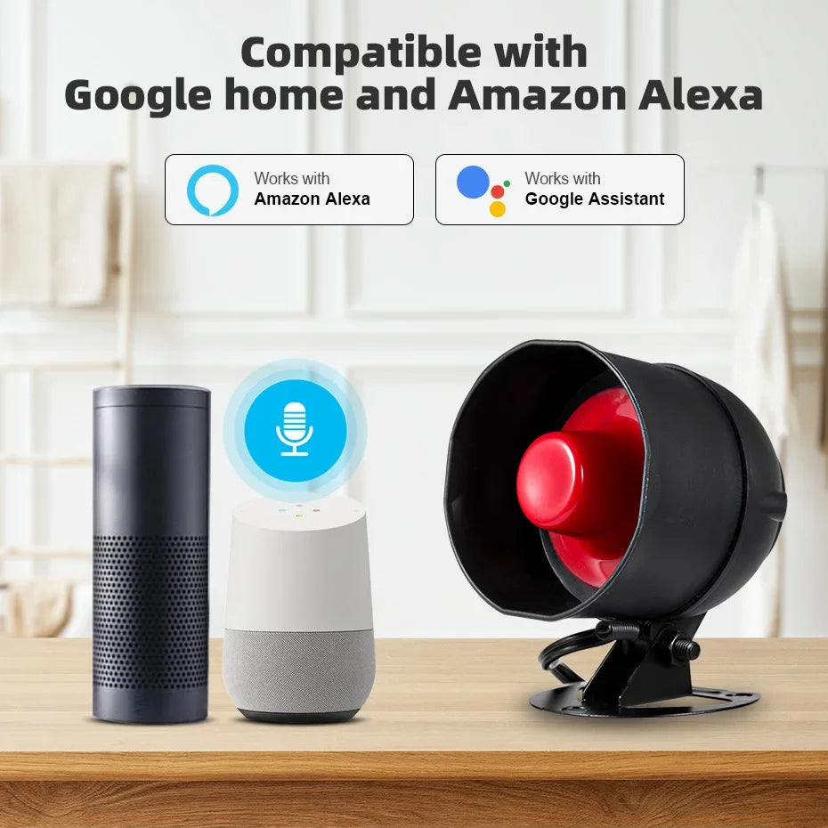 KERUI WIFI Siren Alarm System 110db Loudly Speaker Burglar Home Security Alarm Work With Tuya Smart Motion Sensor for House