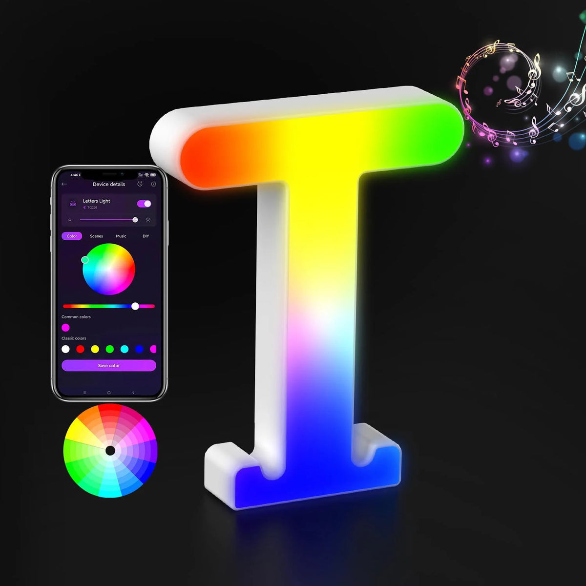 Appstyrt RGB LED-bokstavlampe