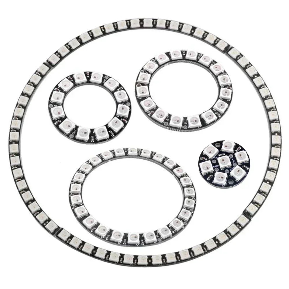 WS2812B individueel adresseerbare RGB-ledring of -strip