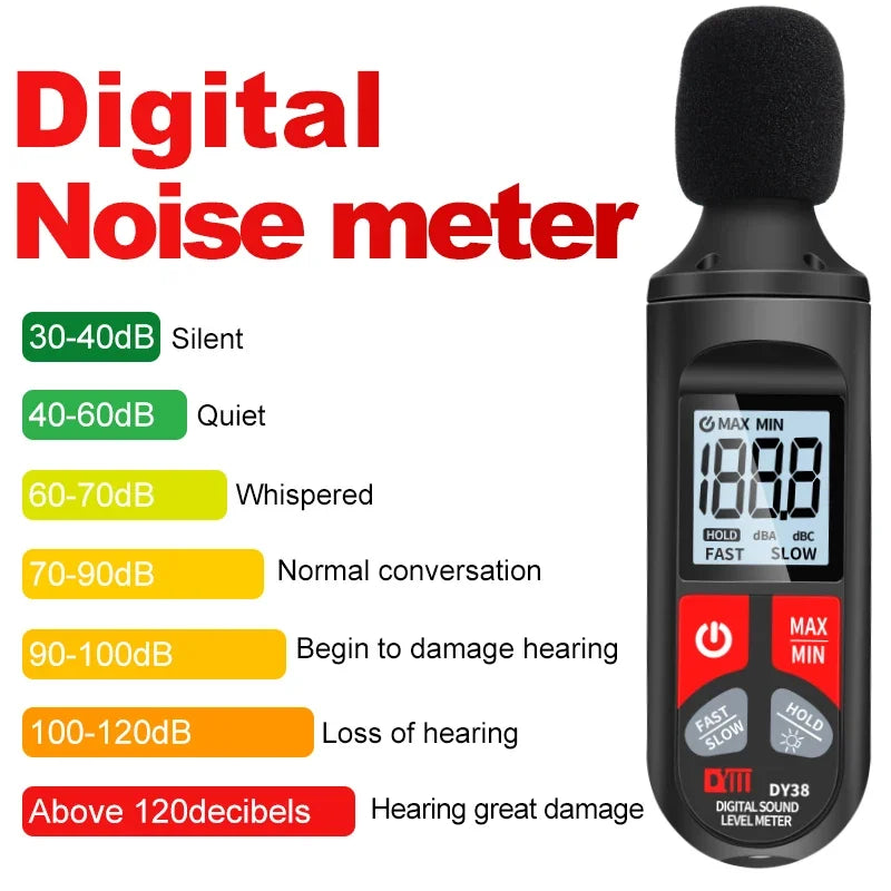 DY38 digitale geluidsniveaumeter