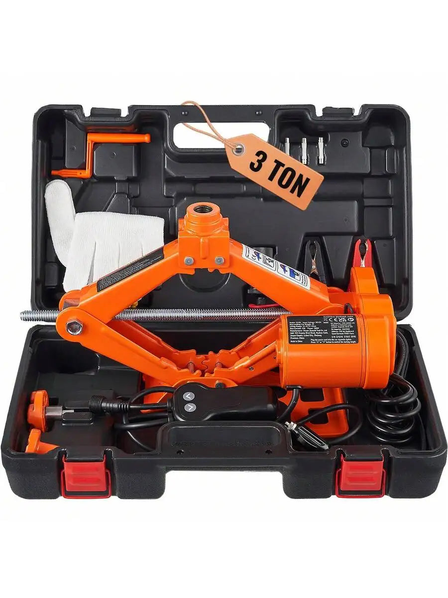 SucceBuy Electric Car Jack 3T Scissor Jack With Electric Impact Wrench 12V Portable Car Jack Lifting For SUV Truck Tire Change