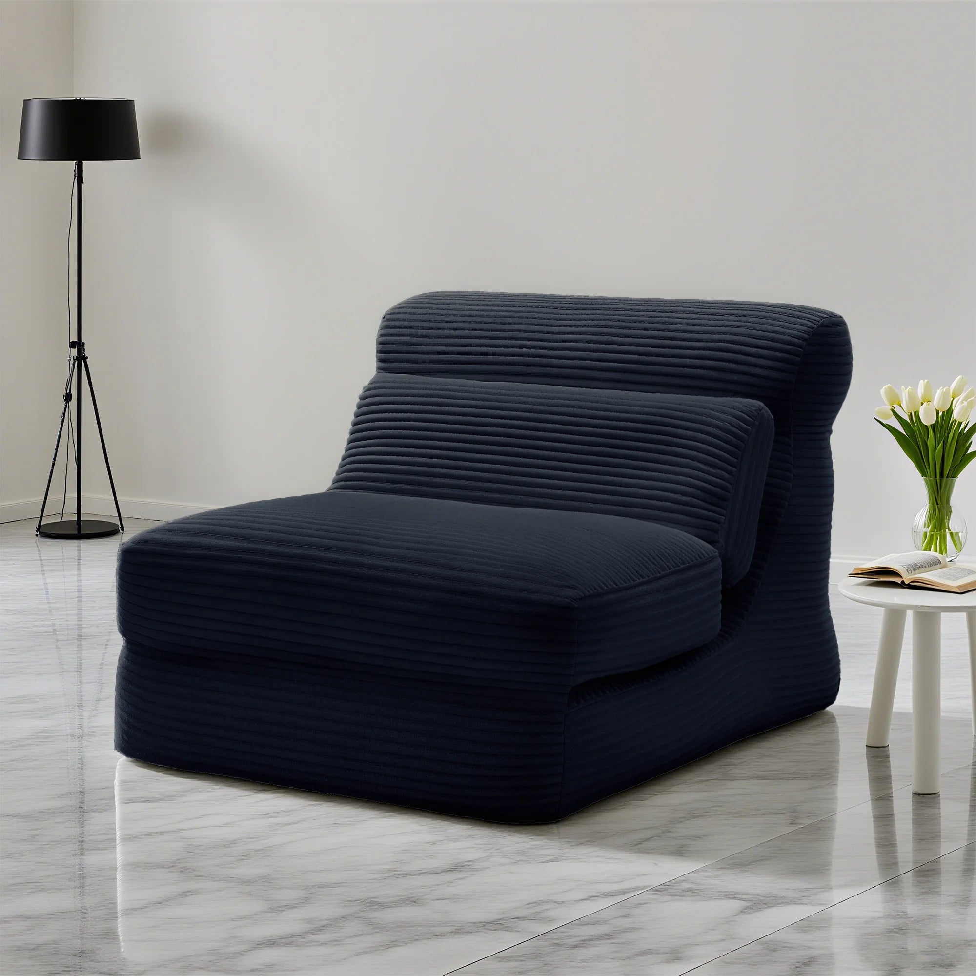 3-in-1 Folding Sofa Bed with Lumbar Support Corduroy Sleeper Chair